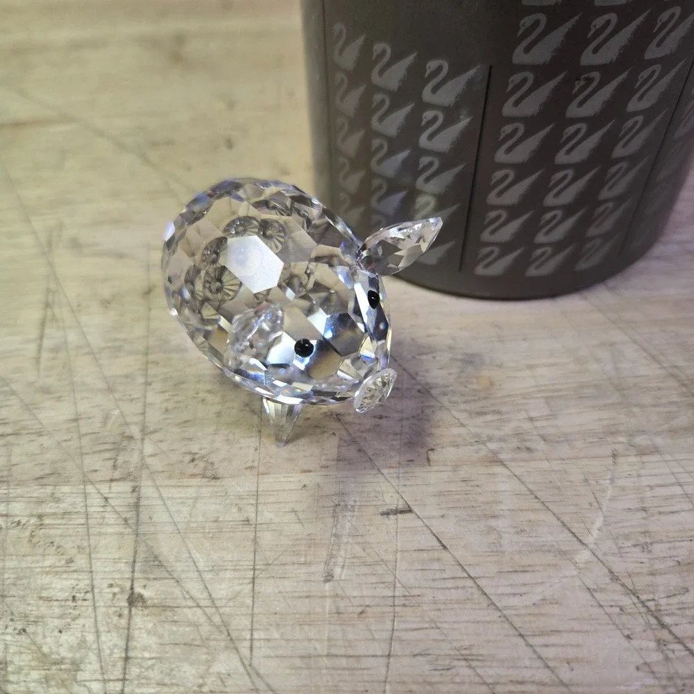 Swarovski Figurine Crystal Pig with tail ART 7638NR0 + Box  NEW